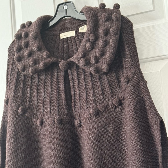 Anthropologie Sleeping On Snow Brown Wool Sweater Vest Bubble Knit Sz M - Picture 12 of 12